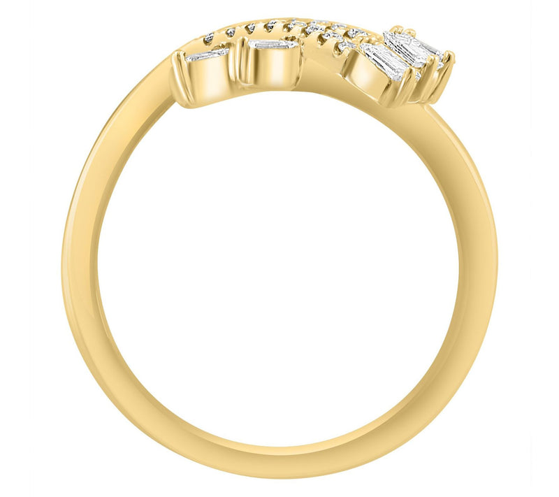 Effy Baguette & Round Cut Diamond Cocktail Ring, 14K Gold — View 2