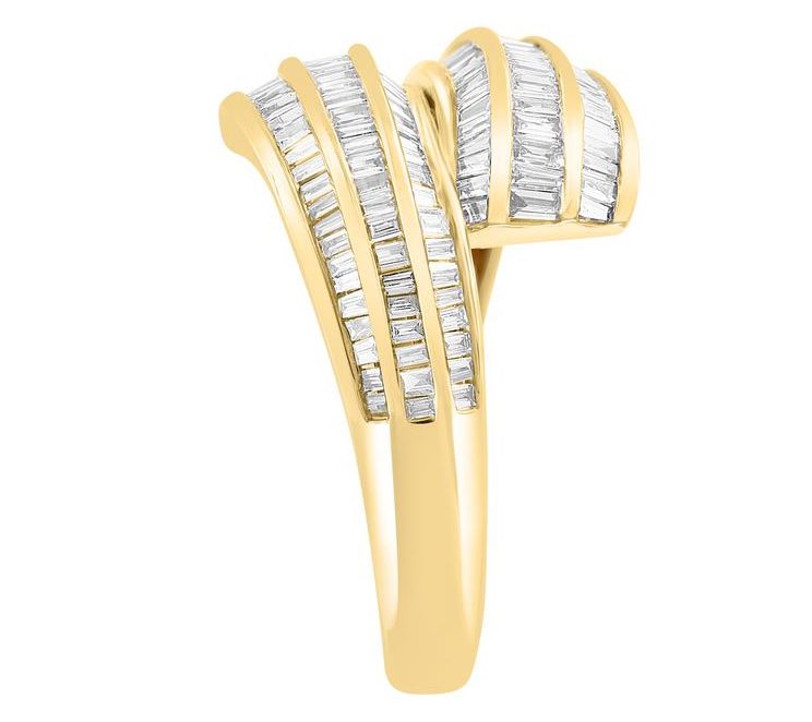 Effy 0.80 cttw Diamond Baguette Multi-Row Ring,14K Gold — View 3