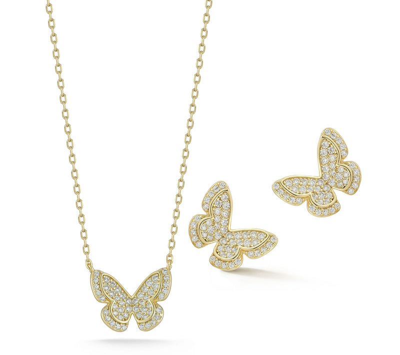 Sterlina Silver Butterfly Necklace & Earrings Set, Sterling — View 5