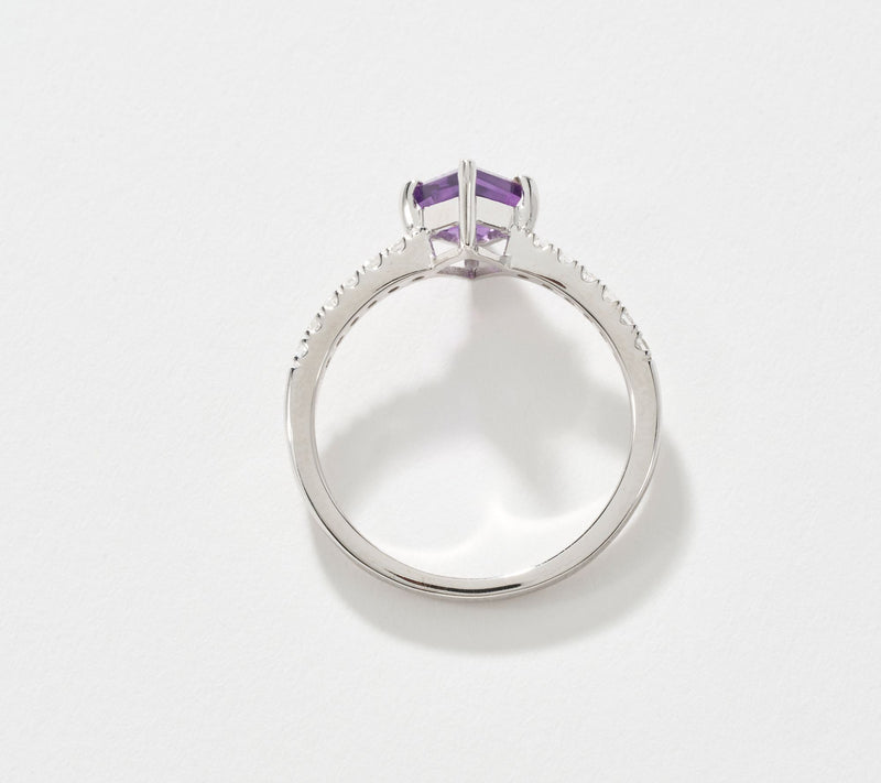 Affinity Gems Precious Gem & White Zircon Kite Cut Ring Sterling Silver — View 5