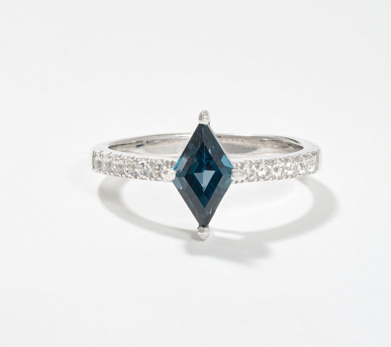 Affinity Gems Precious Gem & White Zircon Kite Cut Ring Sterling Silver — View 12