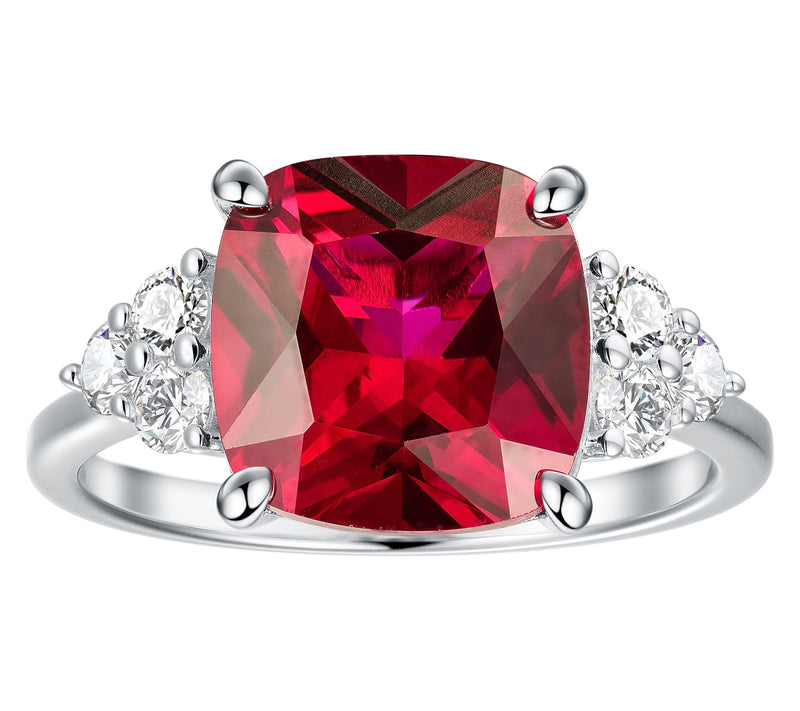 Fire Light Lab Grown Diamond & Gemstone Ring, Sterling — View 9