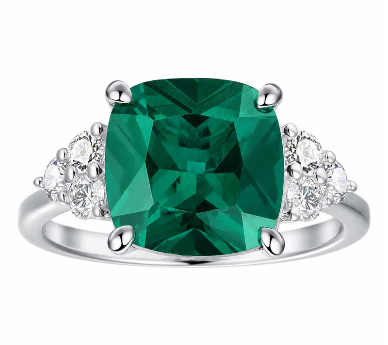 Fire Light Lab Grown Diamond & Gemstone Ring, Sterling — View 3