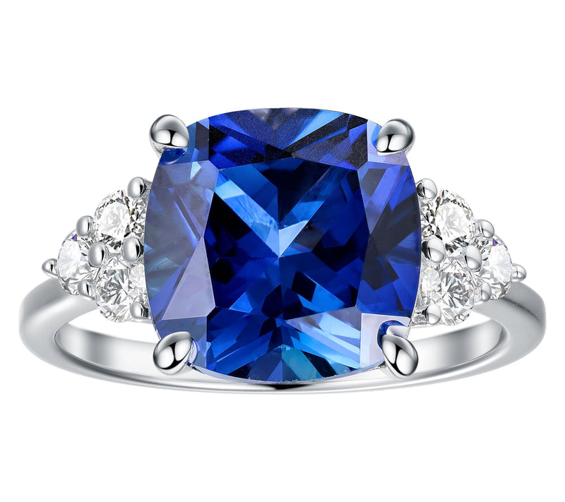 Fire Light Lab Grown Diamond & Gemstone Ring, Sterling — View 10