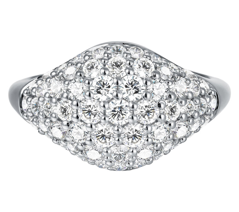 Fire Light 1.45 cttw Lab Grown Diamond Signet R ing, Sterling — View 2