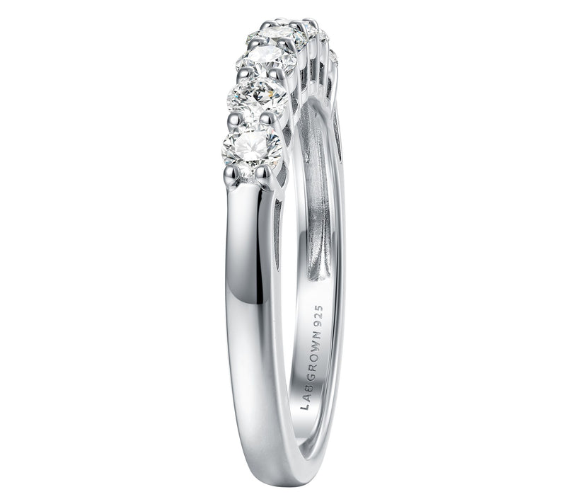 Fire Light 0.60 cttw Lab Grown Diamond Band Ring, Sterling — View 4