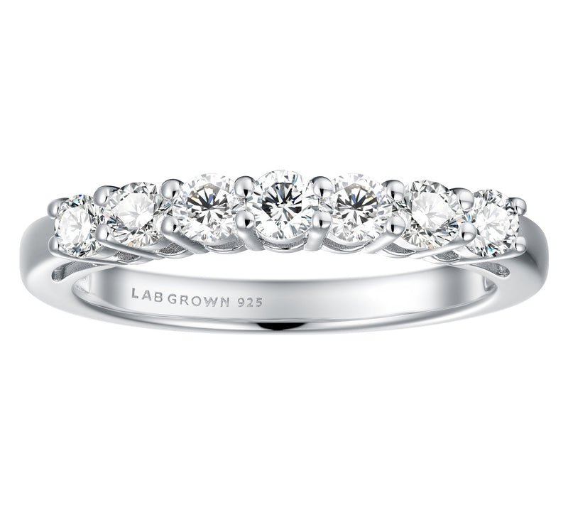 Fire Light 0.60 cttw Lab Grown Diamond Band Ring, Sterling — View 2