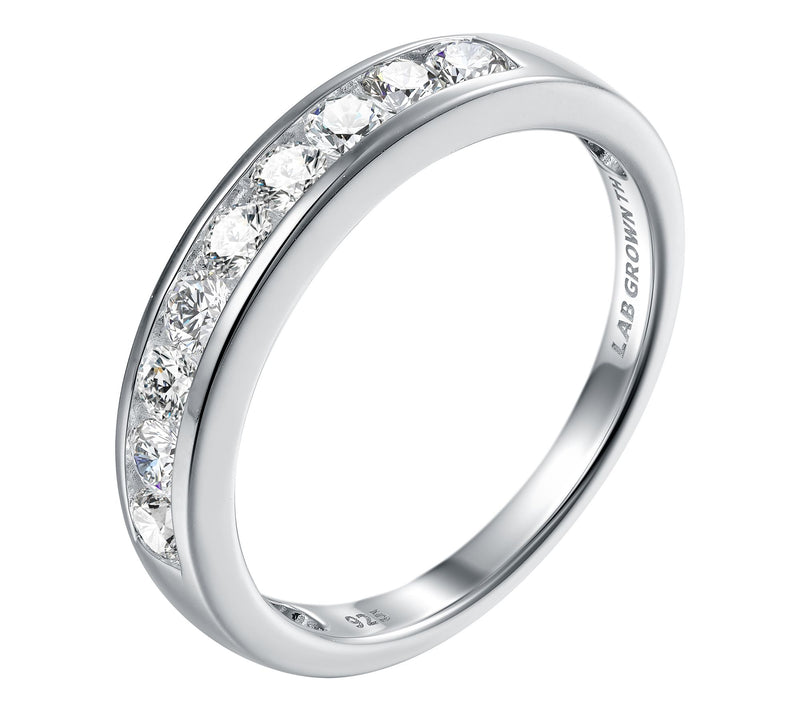 Fire Light 0.50 cttw Lab Grown Diamond Band Ring, Sterling — View 2