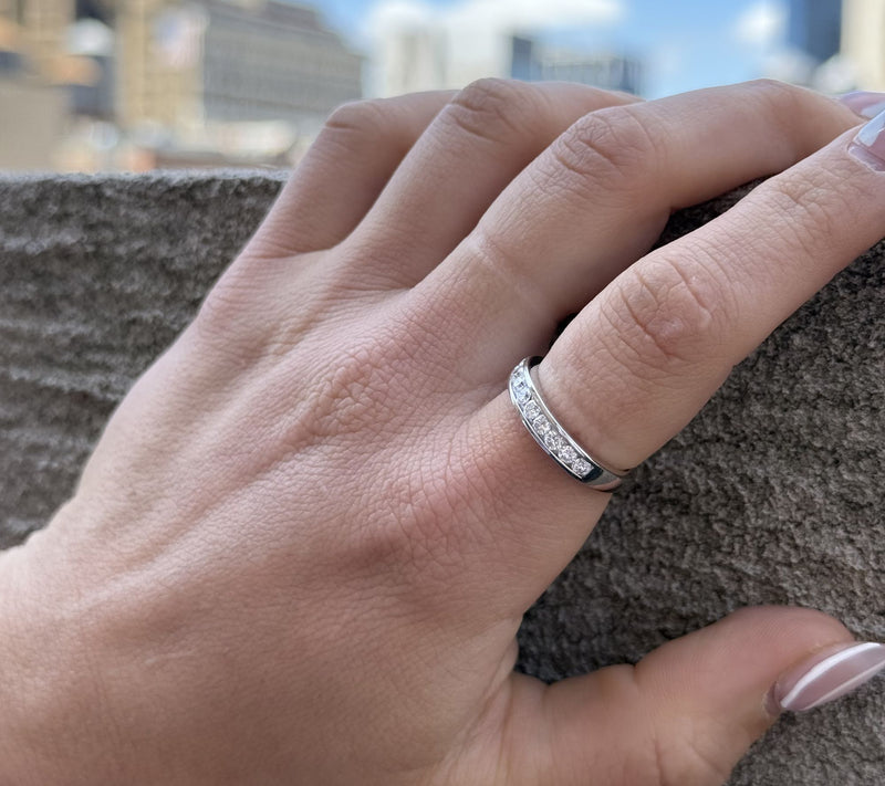 Fire Light 0.50 cttw Lab Grown Diamond Band Ring, Sterling — View 4