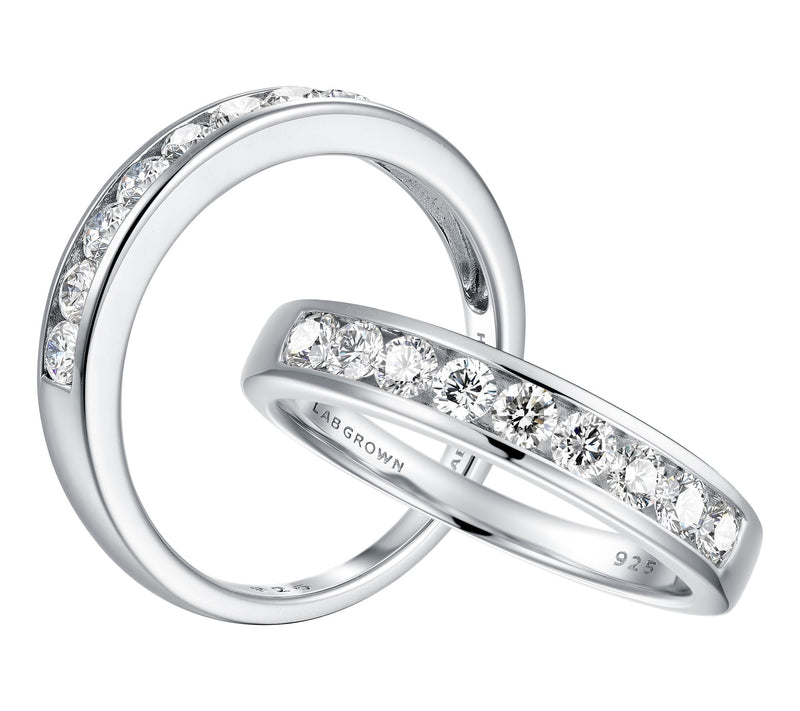 Fire Light 0.50 cttw Lab Grown Diamond Band Ring, Sterling — View 3