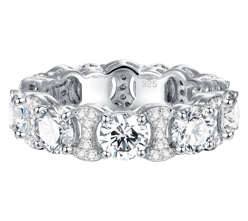 Moissanite Luxe 4.20 cttw Eternity Band Ring, Sterling Silver — View 2