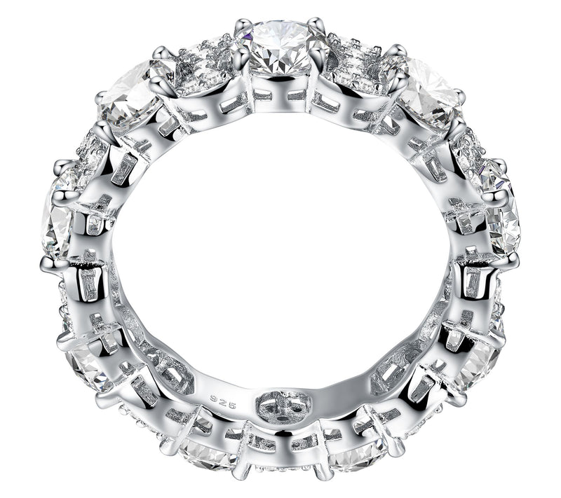 Moissanite Luxe 4.20 cttw Eternity Band Ring, Sterling Silver — View 3