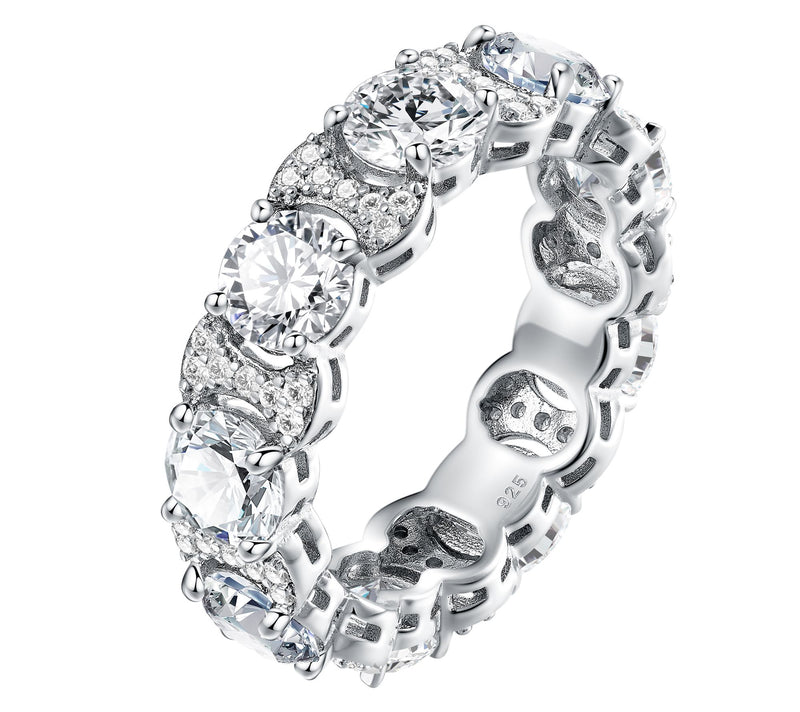 Moissanite Luxe 4.20 cttw Eternity Band Ring, Sterling Silver — Main view