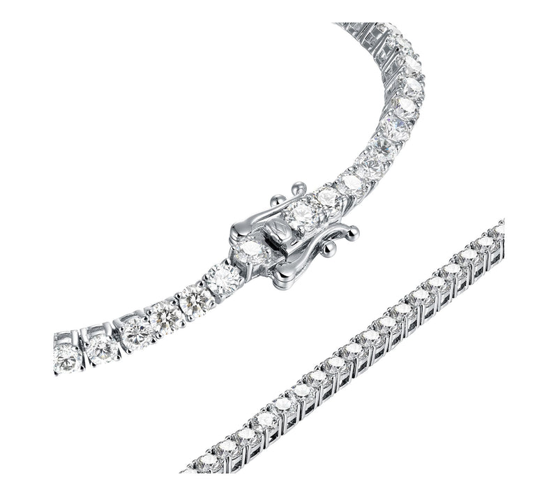 Moissanite Luxe Round Cut Tennis Bracelet. Sterling Silver — View 2