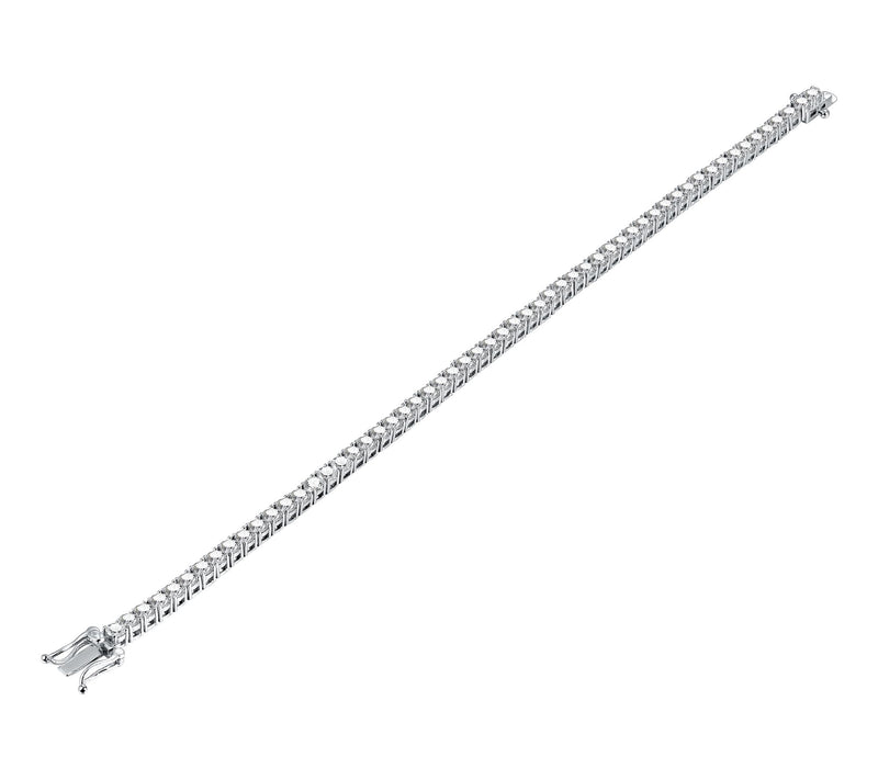 Moissanite Luxe Round Cut Tennis Bracelet. Sterling Silver — View 3