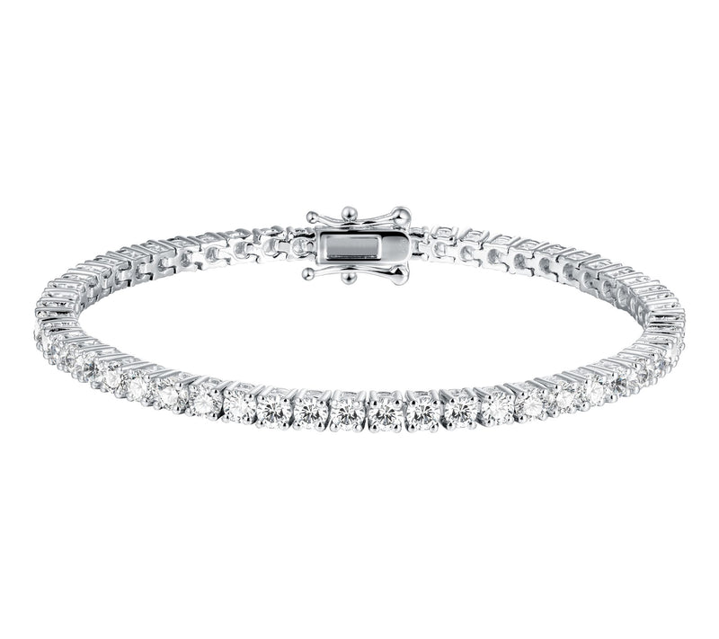Moissanite Luxe Round Cut Tennis Bracelet. Sterling Silver — Main view