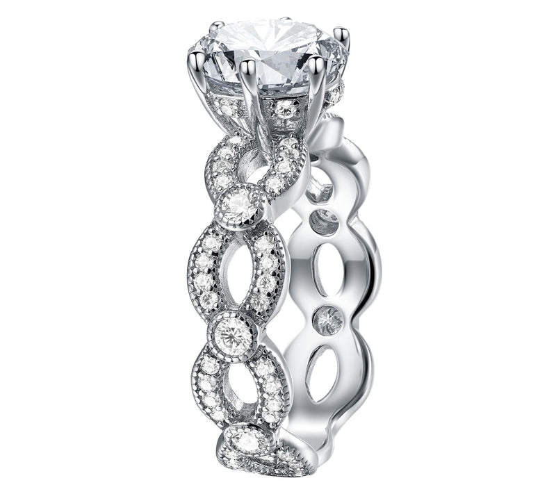 Moissanite Luxe 2.25 cttw Infinity Style Ring,erling Silver — View 3