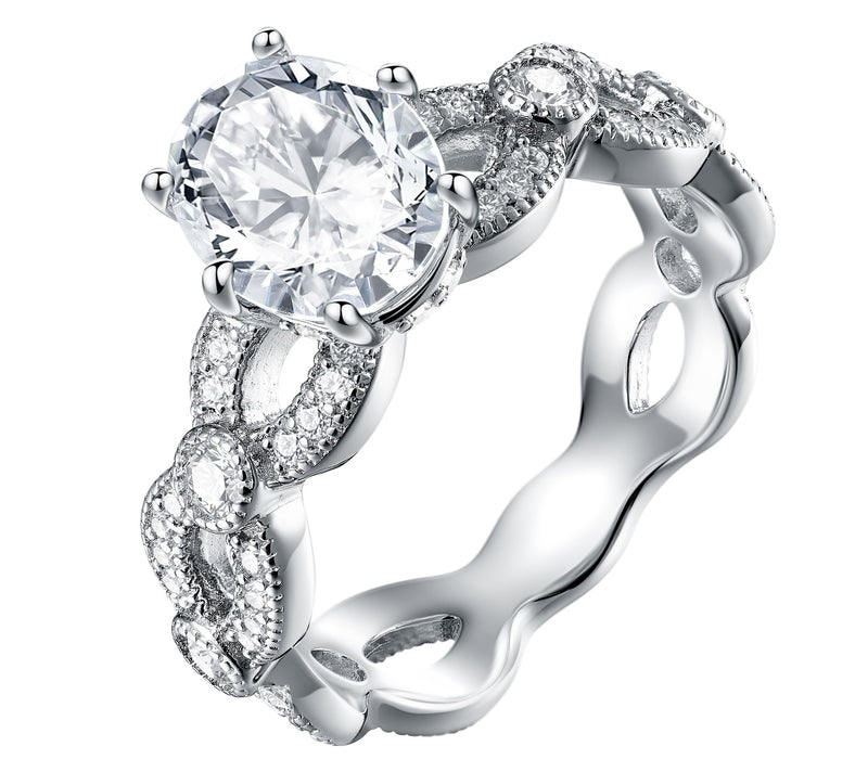 Moissanite Luxe 2.25 cttw Infinity Style Ring,erling Silver — View 2