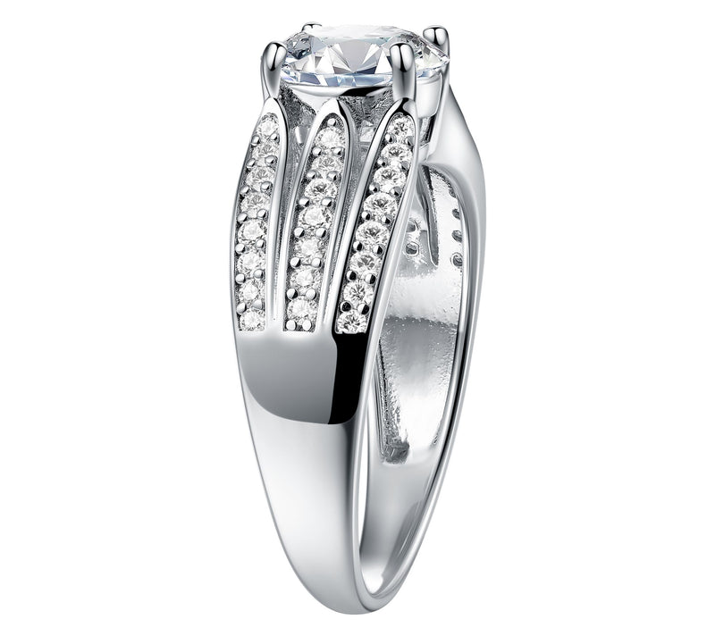 Moissanite Luxe 1.30 cttw Split Shank Ring, Sterling Silver — View 3