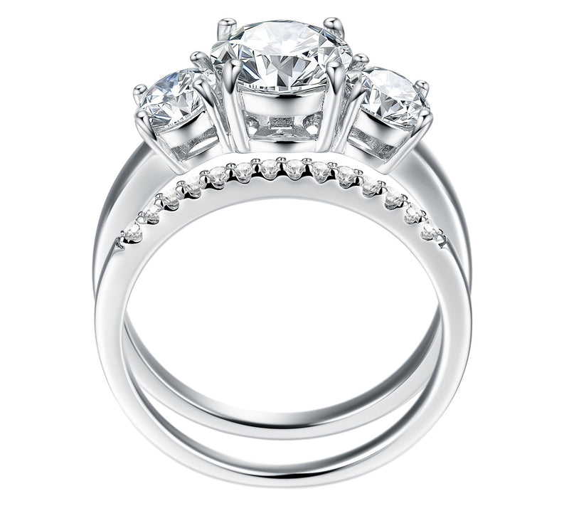 Moissanite Luxe 1.85 cttw Ring Set, Sterling Silver — View 4