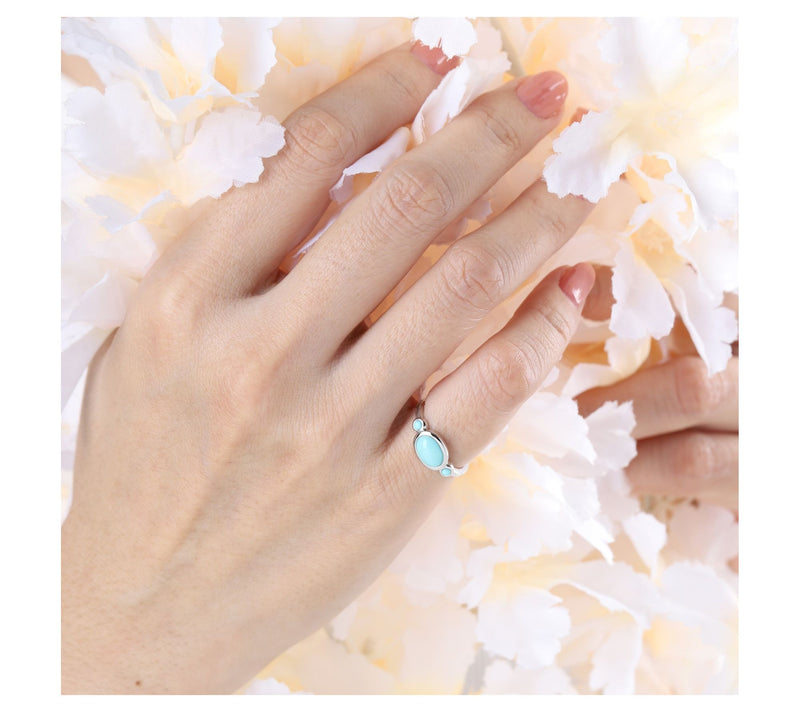 Ariva Sterling Silver Turquoise Capri Ring — View 7