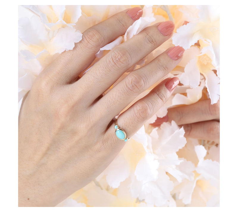 Ariva Sterling Silver Turquoise Capri Ring — View 8