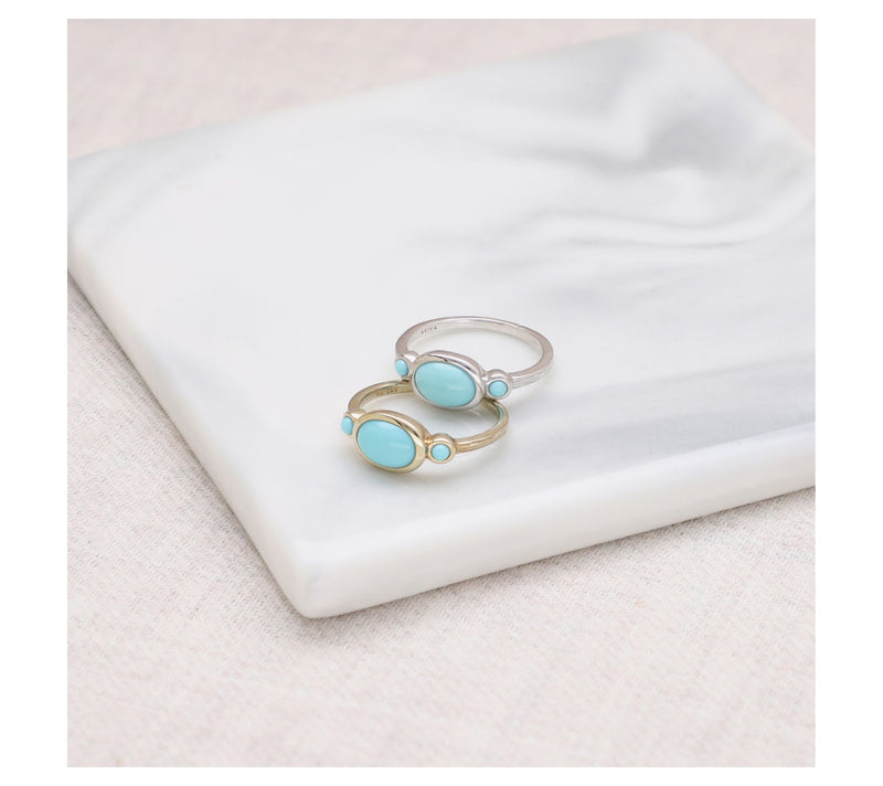Ariva Sterling Silver Turquoise Capri Ring — View 6
