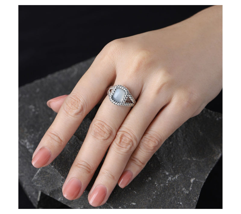 Tiffany Kay Studio Sterling Split Shank Moonsto ne Ring — View 4