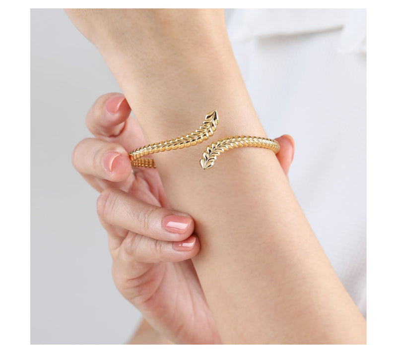 Tiffany Kay Studio 14K Gold Clad Bypass Herringbone Cuff — View 5