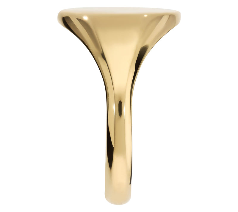 Italian Gold Polished Signet Ring, 14K — View 2