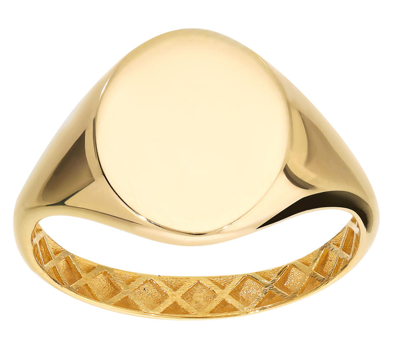 Italian Gold Polished Signet Ring, 14K — Main view