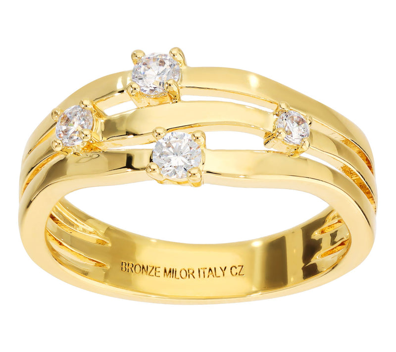 Diamonique x Bronzo Italia Multi-Row Split Shank Ring — Main view