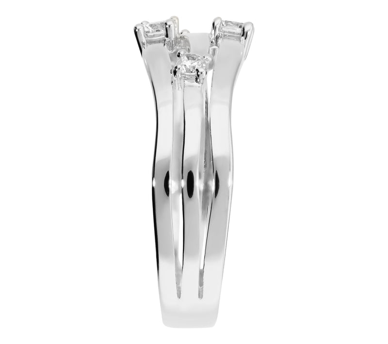 Diamonique x Bronzo Italia Multi-Row Split Shank Ring — View 2