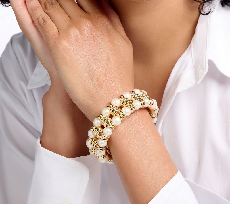 Honora Bronze Cultured Pearl Stretch Bracelet — View 3