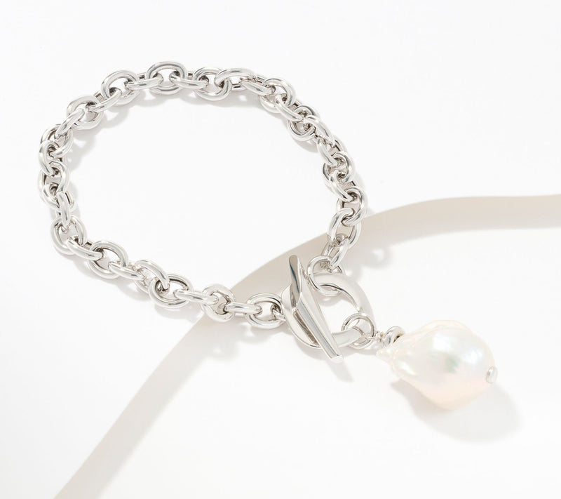 Honora Bronze Cultured Pearl Toggle Bracelet — View 6