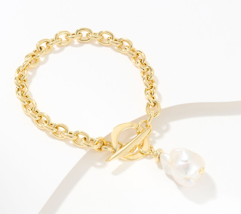 Honora Bronze Cultured Pearl Toggle Bracelet — View 7