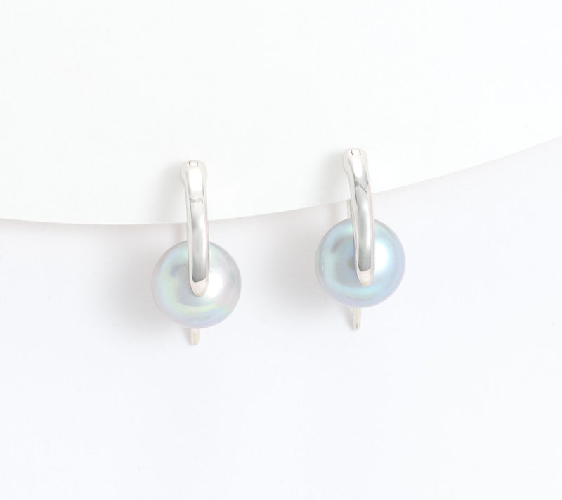 Honora Bronze Pearl Earrings Silver Plated — View 10