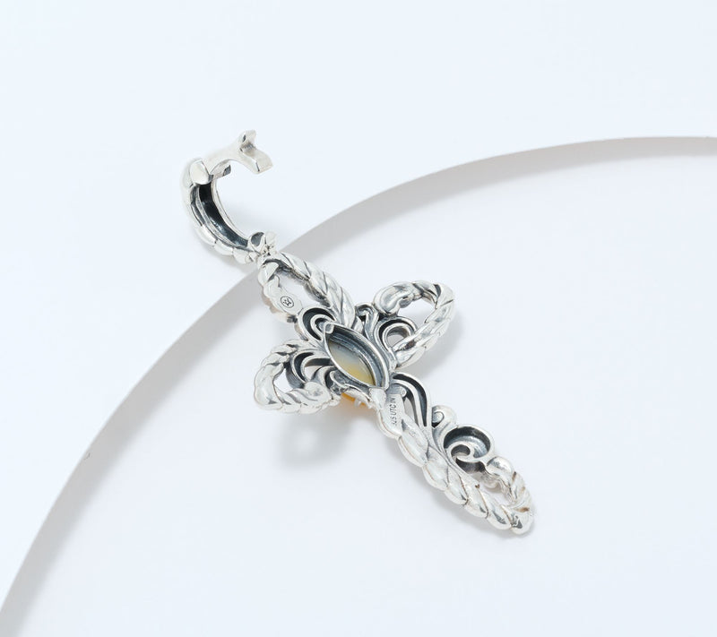 American West Sterling Silver Gemstone Rope Cross Enhancer — View 11