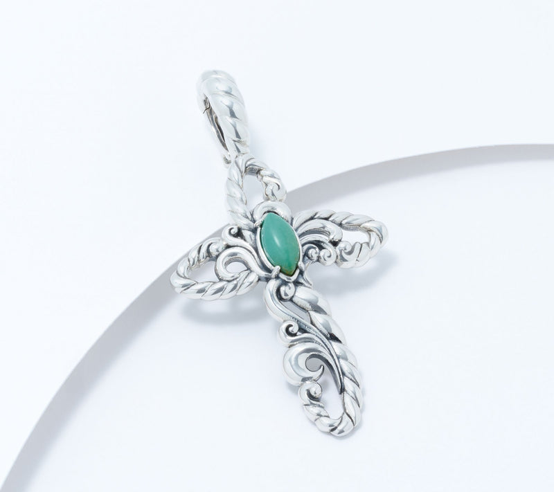 American West Sterling Silver Gemstone Rope Cross Enhancer — View 7