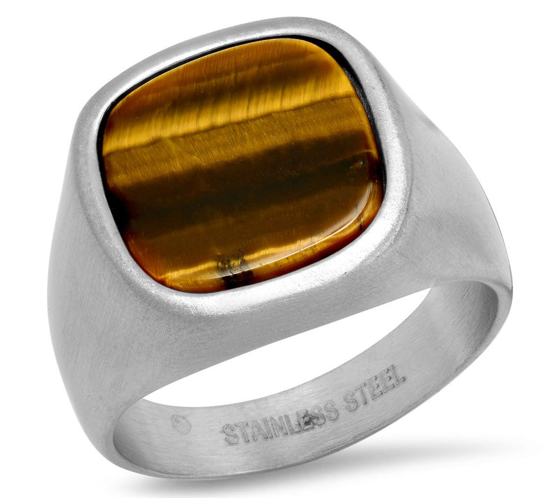 Steel By Design Men's Tiger Eye Signet Ring — Main view