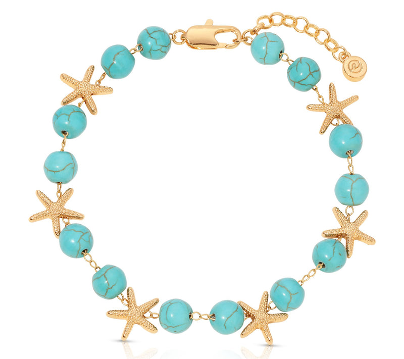 Ettika Starfish & Reconstituted Turquoise BeadAnkle Bracelet — View 4