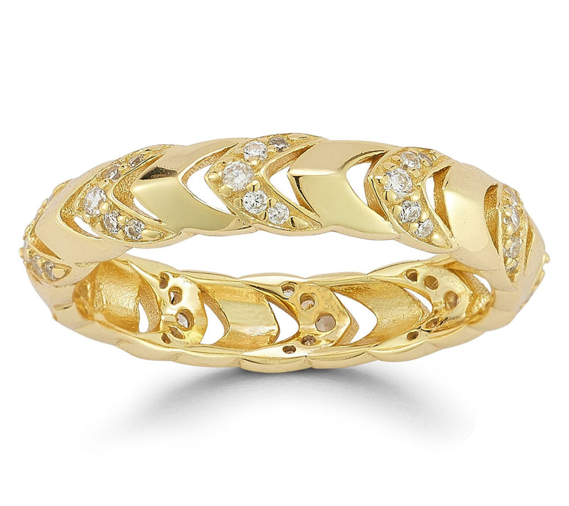 Sterlina Silver Pave Chevron Ring, Sterling — Main view