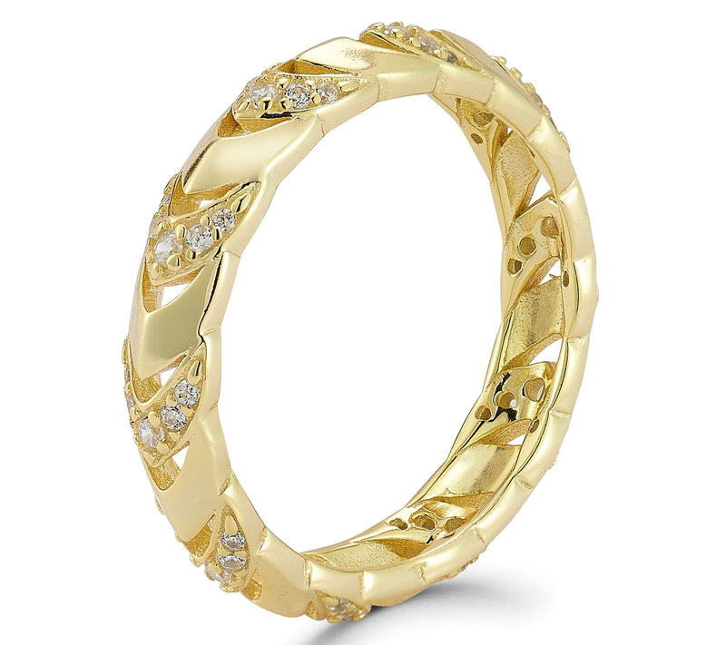 Sterlina Silver Pave Chevron Ring, Sterling — View 2