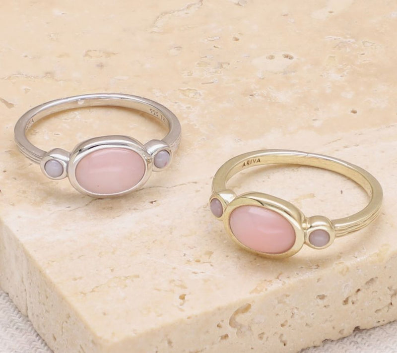 Ariva Sterling Silver Pink Opal Capri Ring — View 5