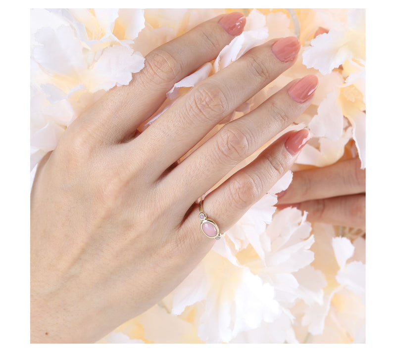 Ariva Sterling Silver Pink Opal Capri Ring — View 7