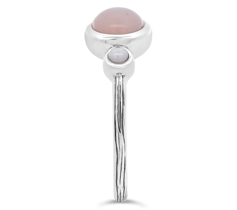 Ariva Sterling Silver Pink Opal Capri Ring — View 3