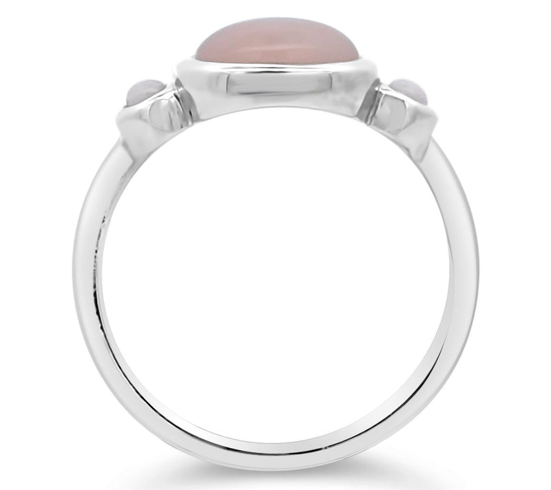 Ariva Sterling Silver Pink Opal Capri Ring — View 2