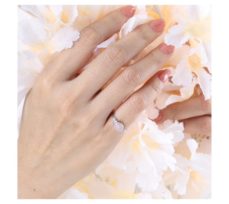 Ariva Sterling Silver Pink Opal Capri Ring — View 6