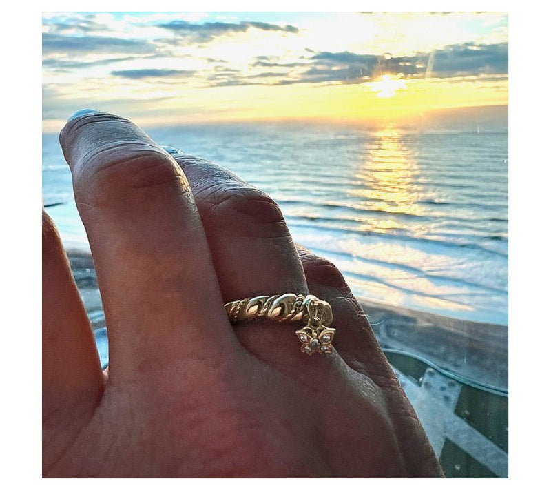 Goddaughters 14K Clad Topaz Butterfly Charm Ring — View 5