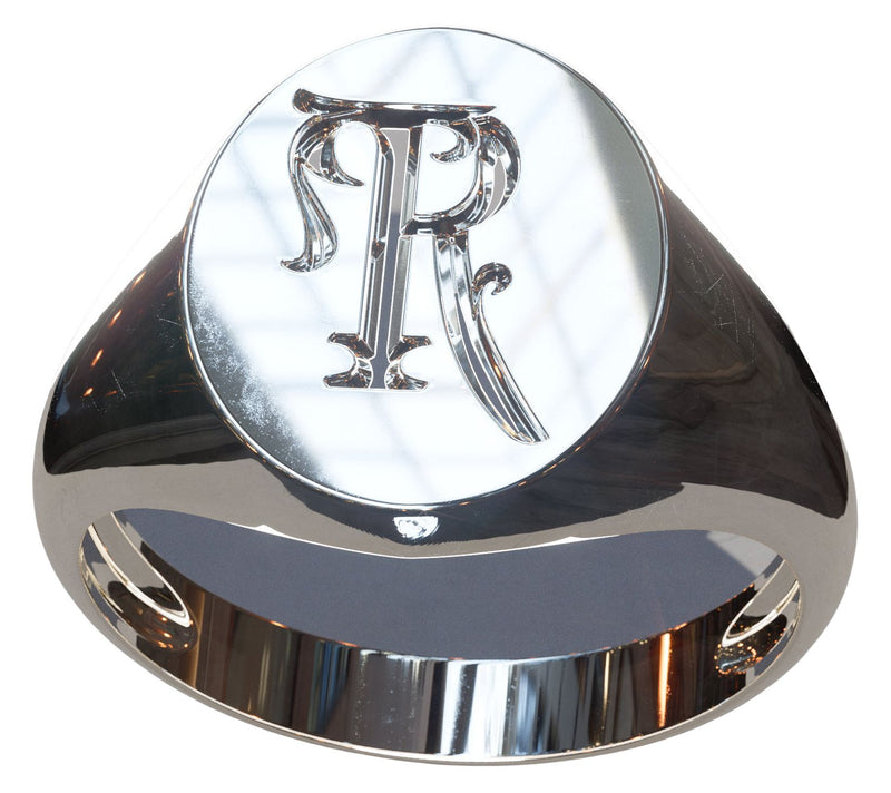 Heights Jewelers Sterling Personalized Cresta Initial Ring — View 2